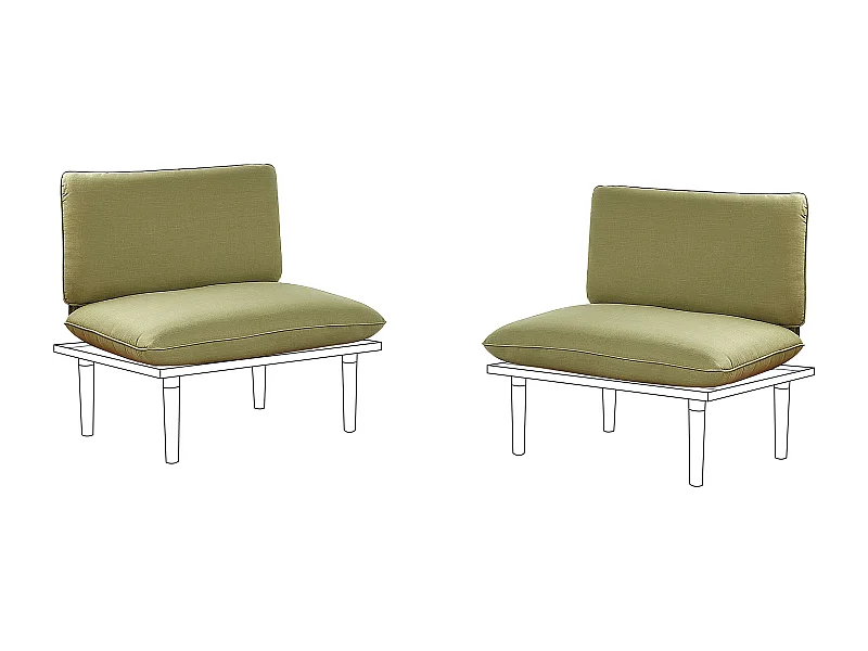 Ensemble de housses de coussins d'extérieur FRASCATI Vert olive