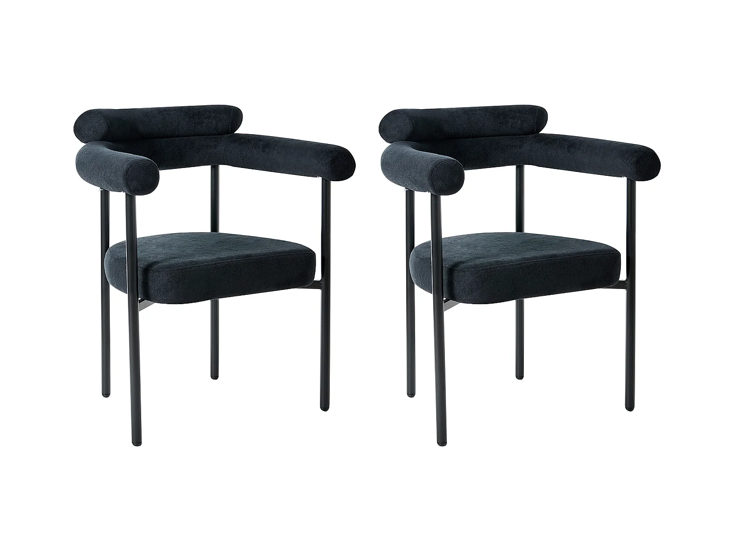 Lot de 2 chaises de salle à manger LYNEY Tissu Noir