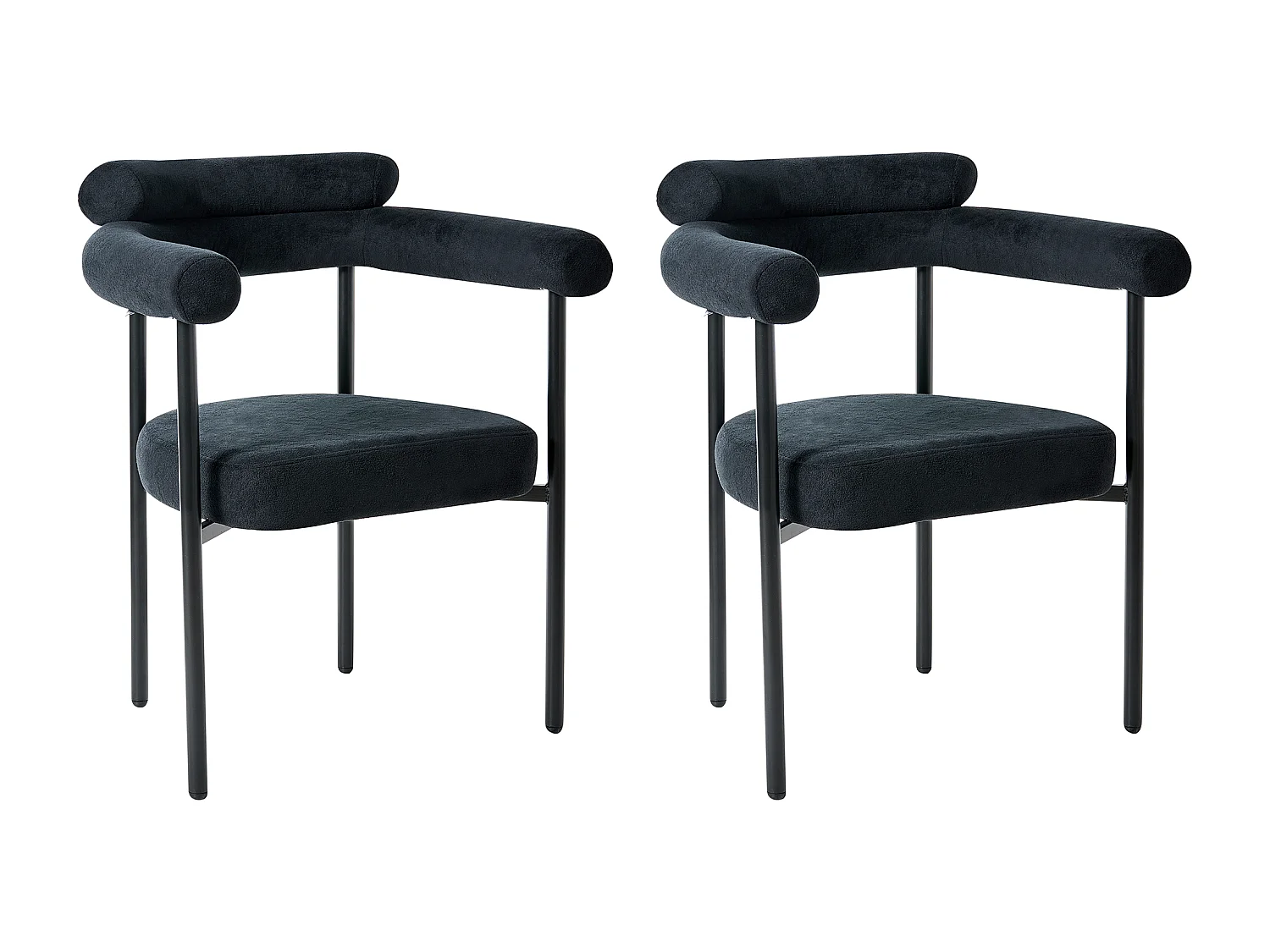 Lot de 2 chaises de salle à manger LYNEY Tissu Noir