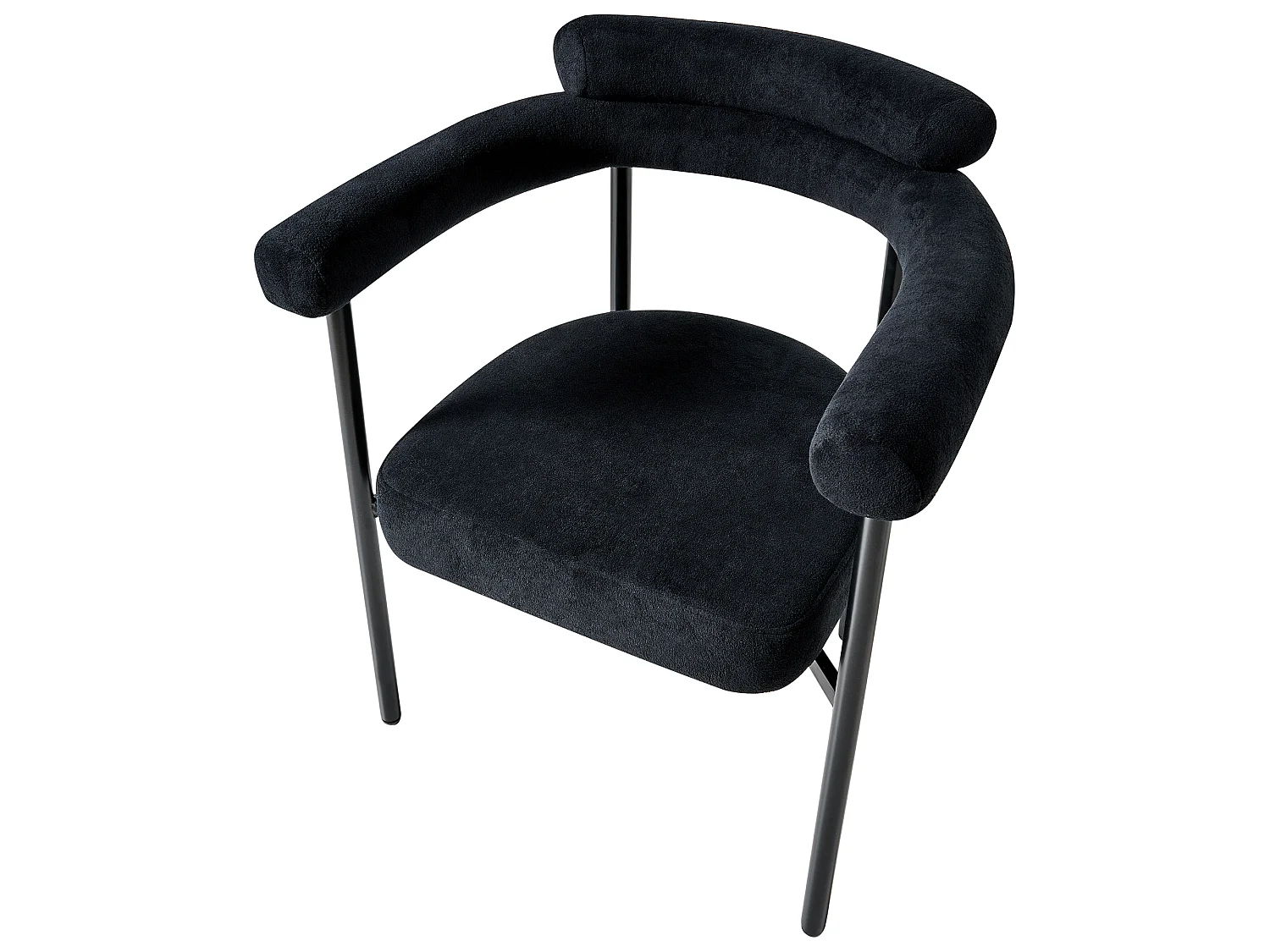 Set of 2 Dining Chairs LYNEY Fabric Black