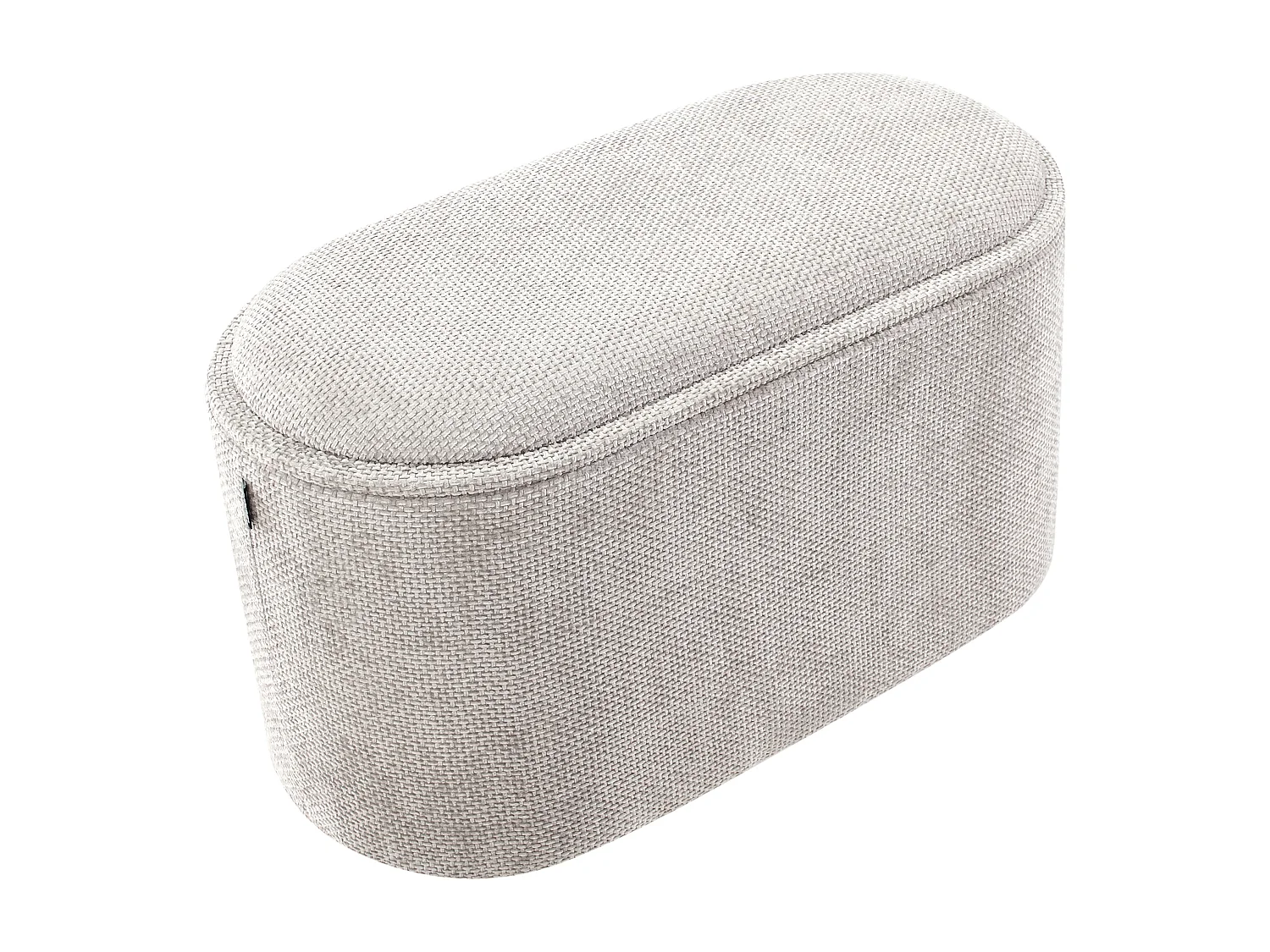 Bank mit Stauraum aus Chenille Stoff grau gepolstert modernes Design Artas