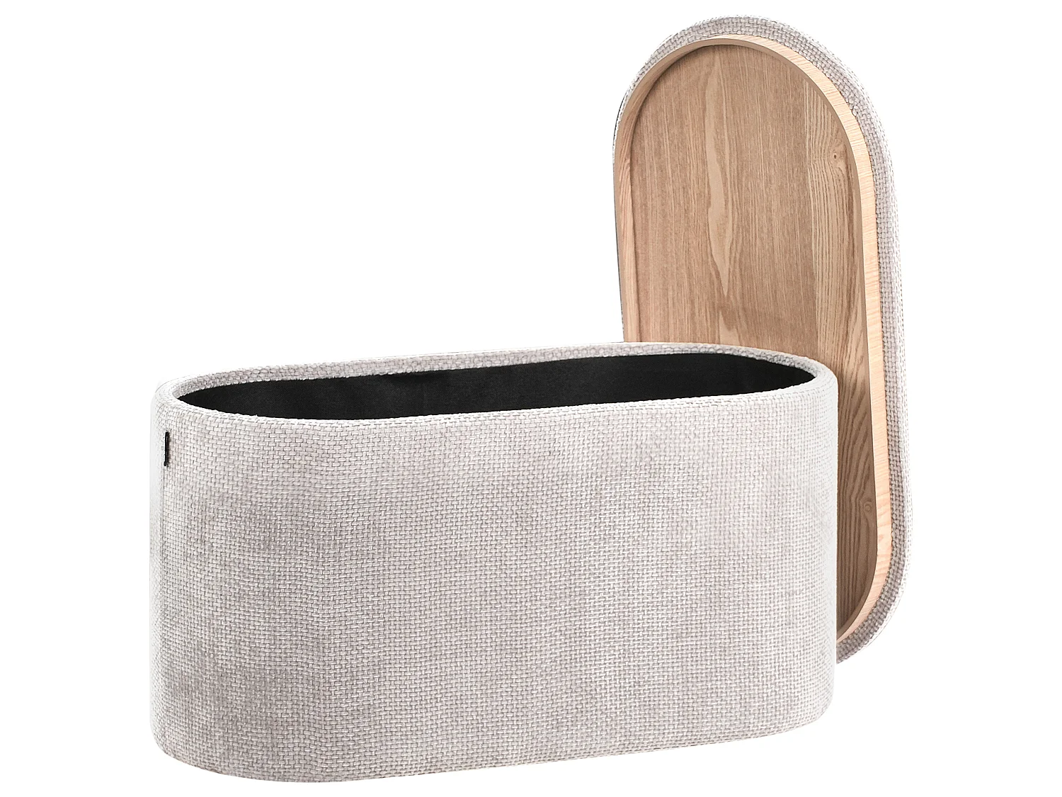 Upholstered Storage Bench ARTAS Chenille Grey