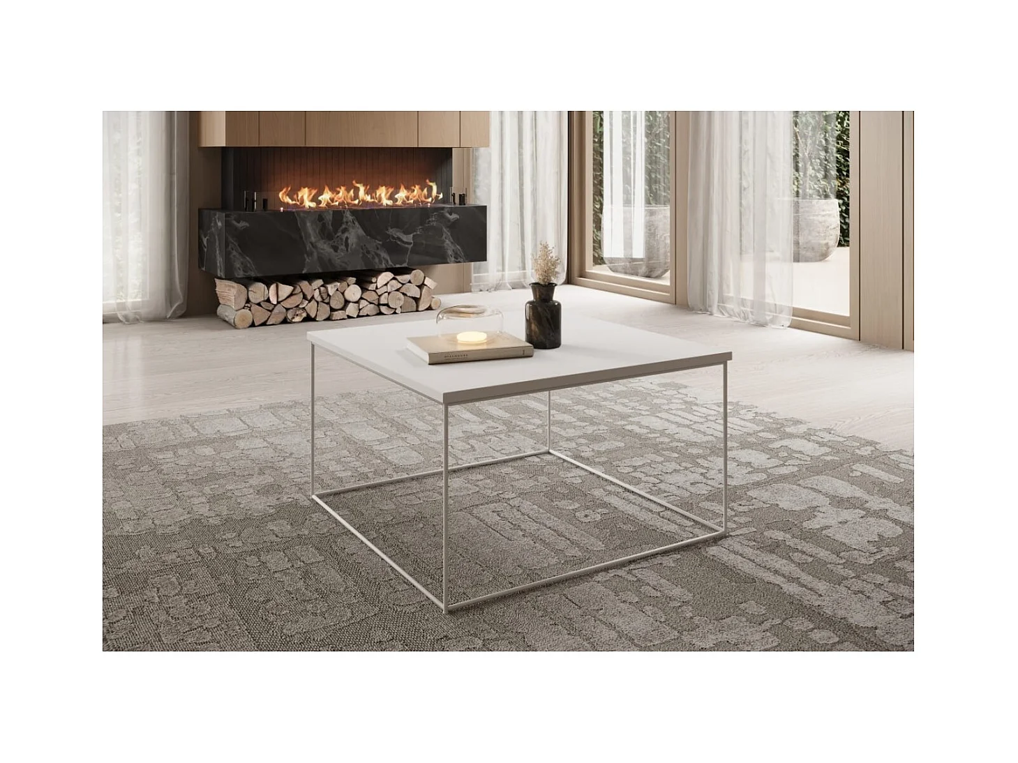 Couchtisch Joni Lux/Sperrholz&Metall/Weiss