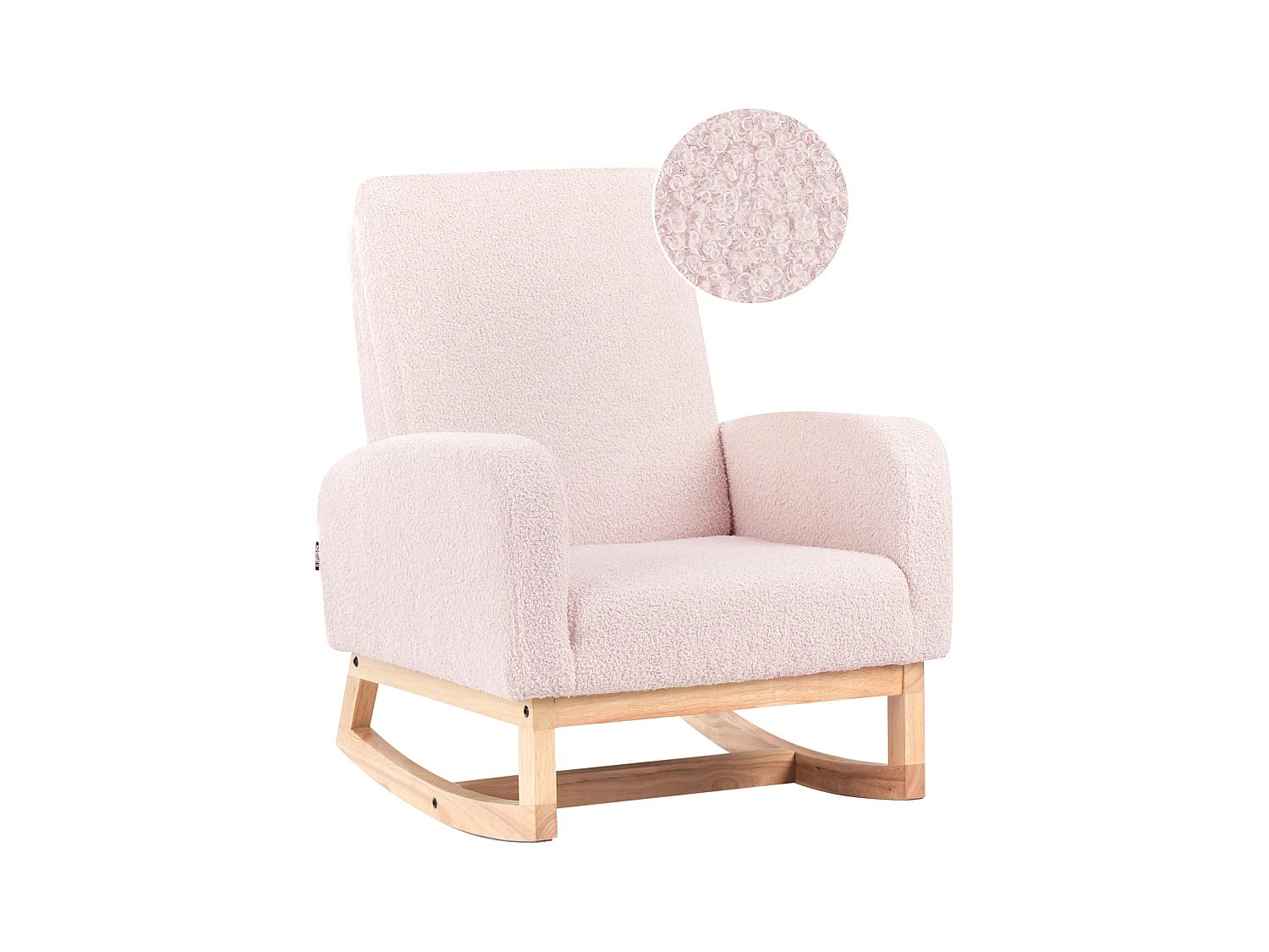 Chaise à bascule pour enfants NORBY Bouclé Rose pastel