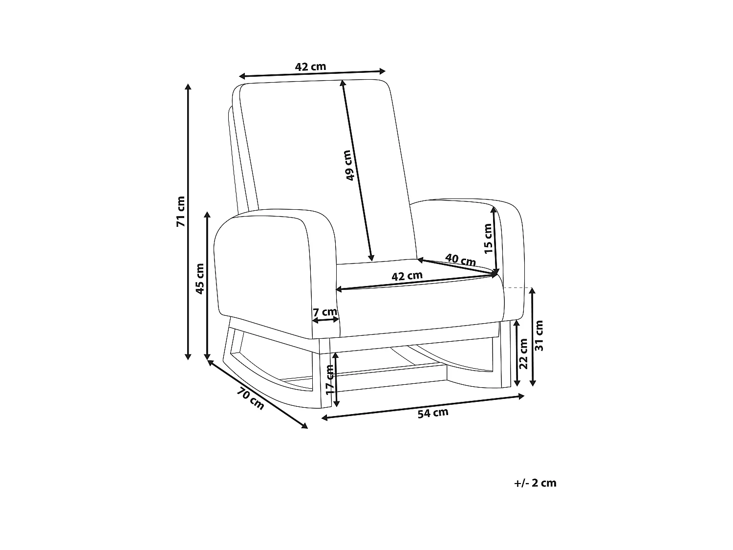 Chaise à bascule pour enfants NORBY Bouclé Rose pastel
