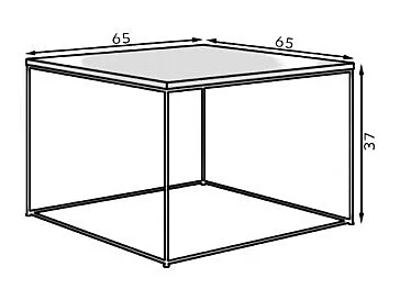Table basse Joni Premium/contreplaqué et métal/or&noir
