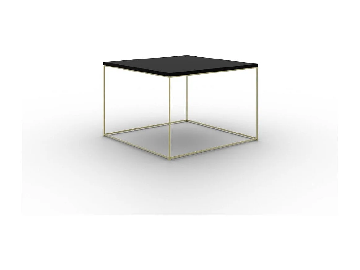 Table basse Joni Premium/contreplaqué et métal/or&noir