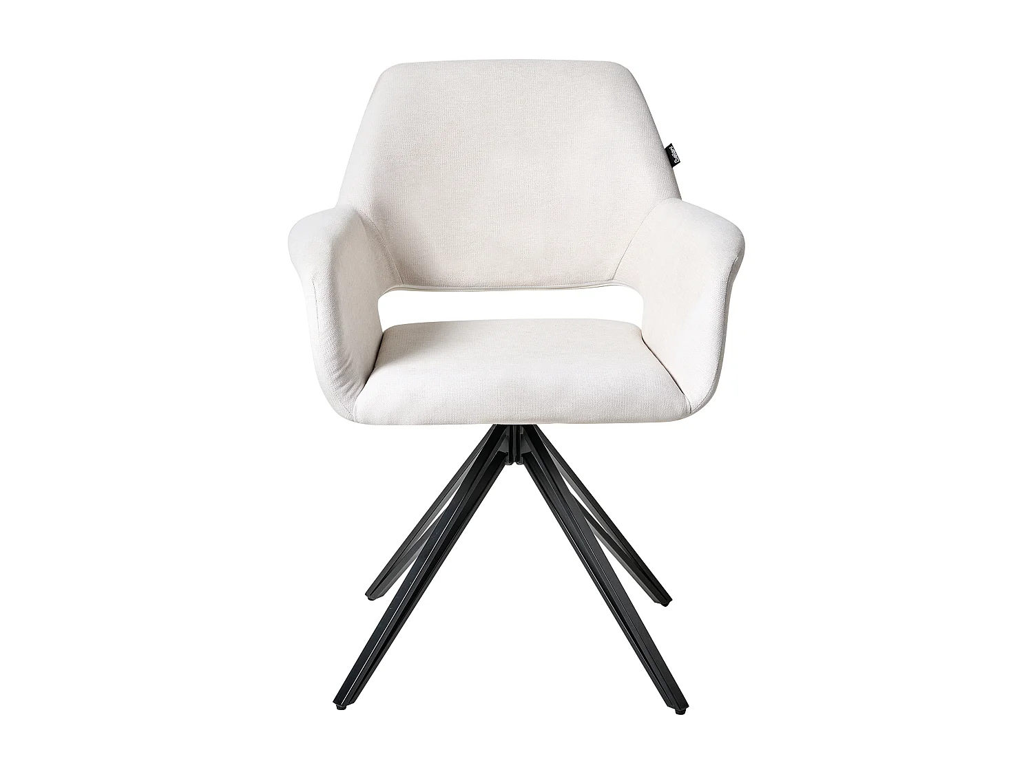 Lot de 2 chaises de salle à manger CINEY Tissu Blanc cassé