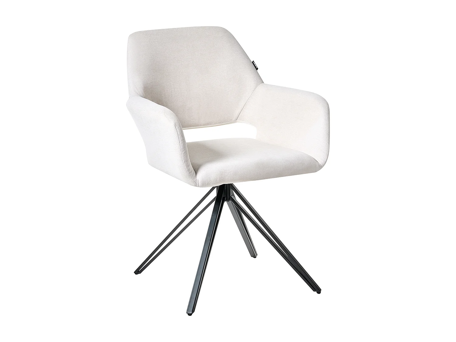 Lot de 2 chaises de salle à manger CINEY Tissu Blanc cassé