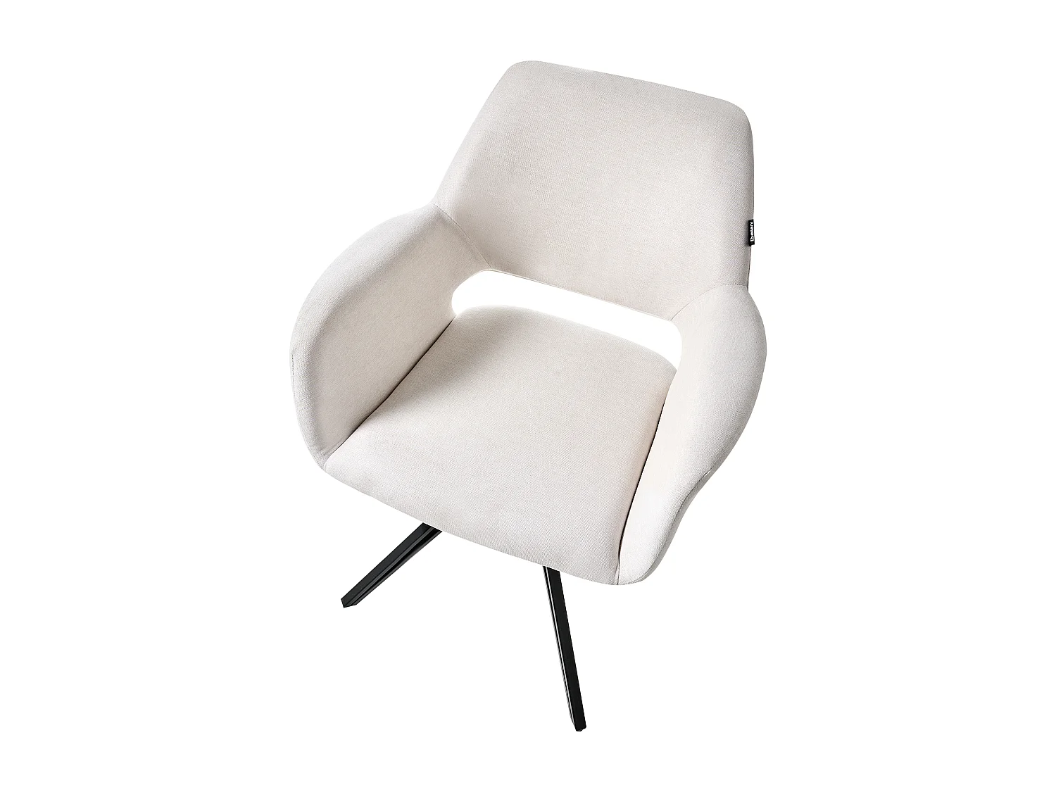 Lot de 2 chaises de salle à manger CINEY Tissu Blanc cassé