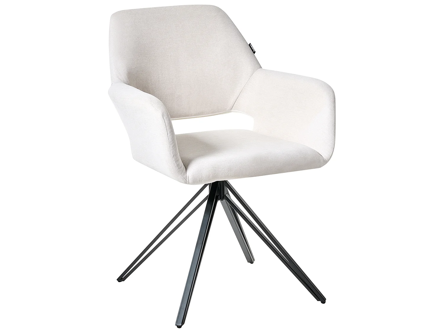 Lot de 2 chaises de salle à manger CINEY Tissu Blanc cassé