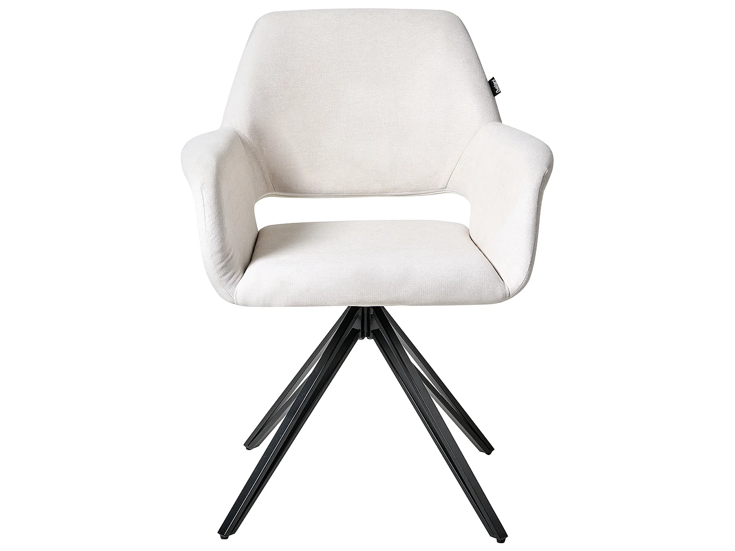 Lot de 2 chaises de salle à manger CINEY Tissu Blanc cassé