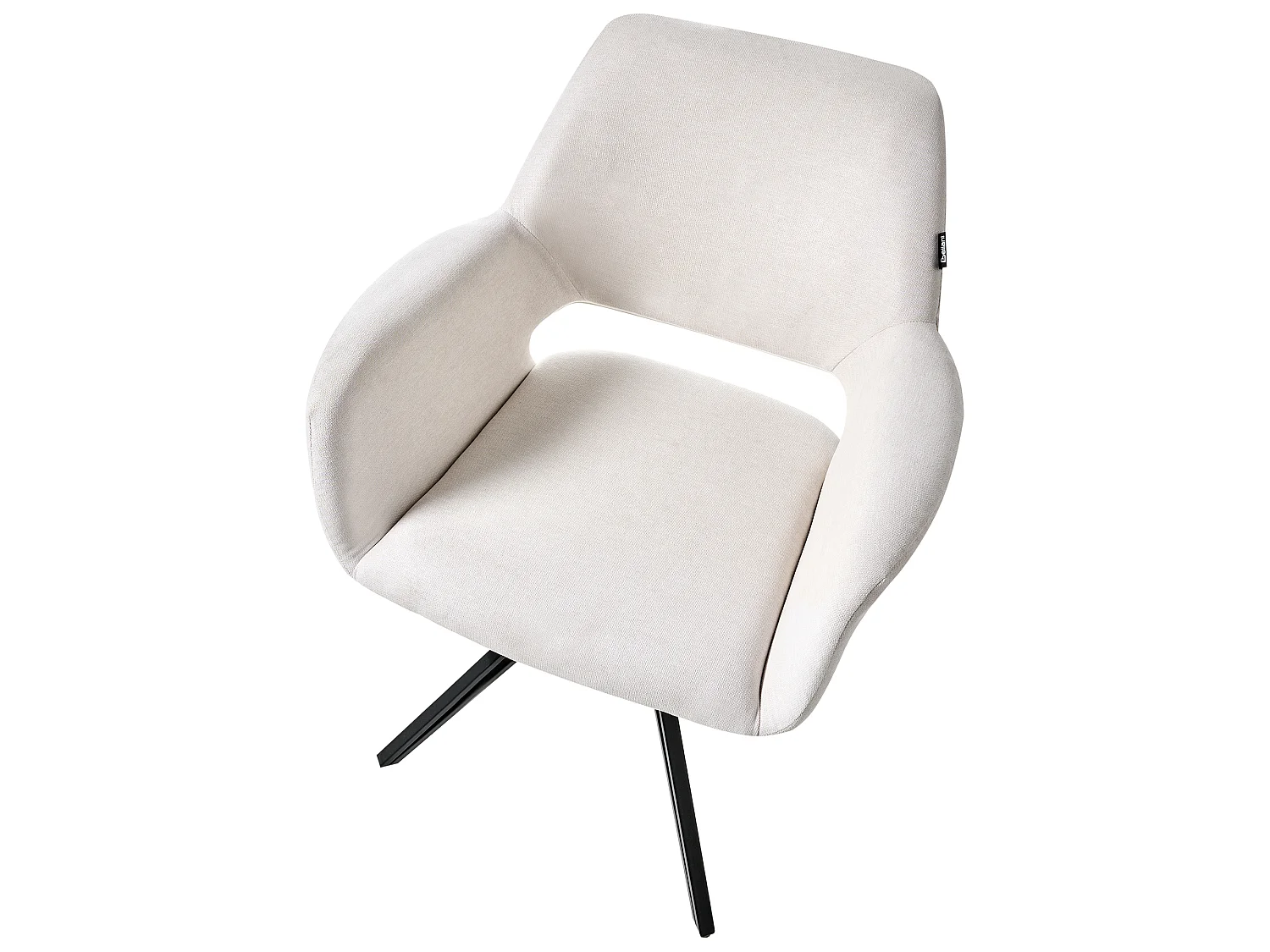 Lot de 2 chaises de salle à manger CINEY Tissu Blanc cassé