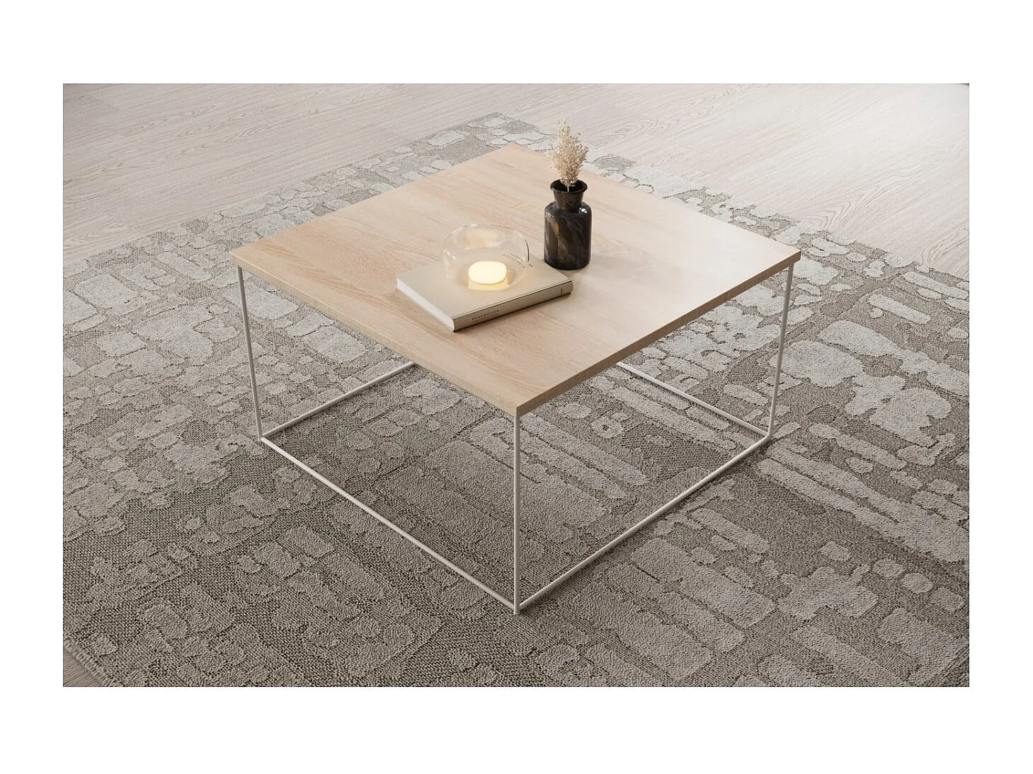 Couchtisch Joni Lux/Sperrholz&Metall/Weiss&Sonoma