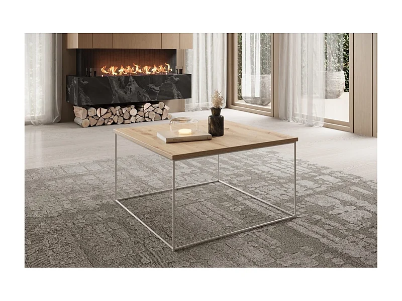 Couchtisch Joni Lux/Sperrholz&Metall/Weiss&Sonoma