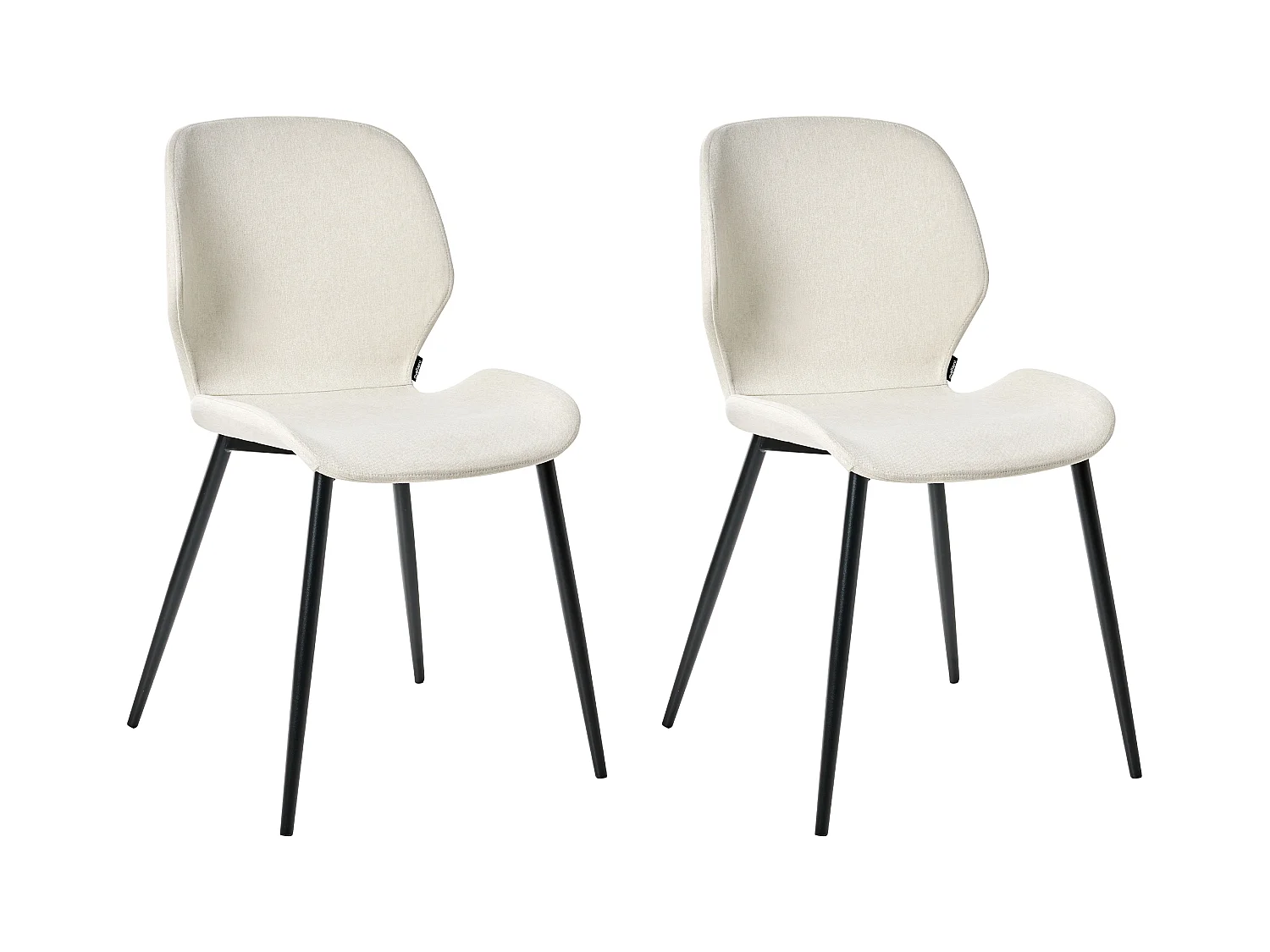 Lot de 2 chaises de conférence HOLLAND Tissu Beige clair