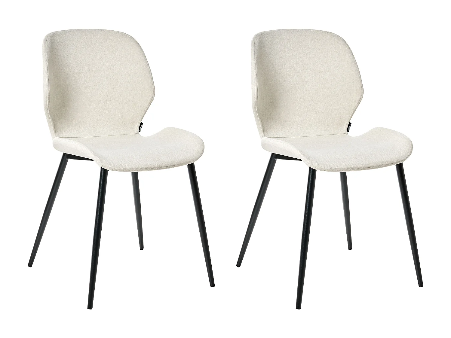 Lot de 2 chaises de conférence HOLLAND Tissu Beige clair