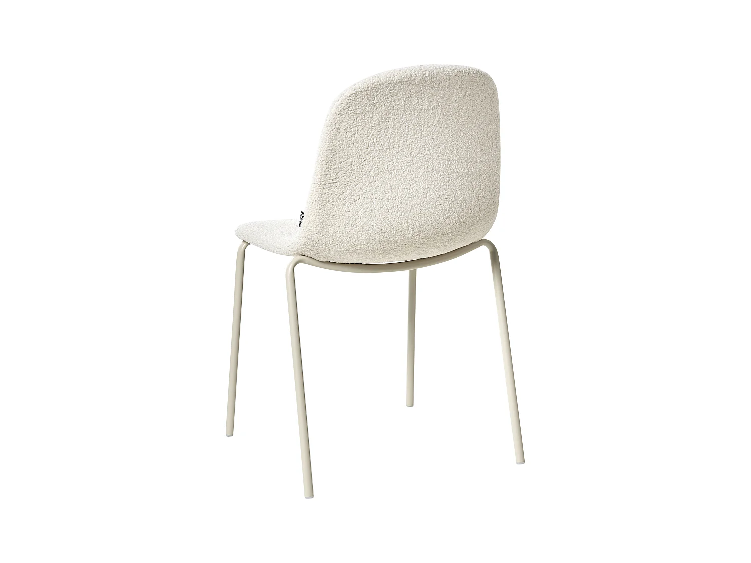 Lot de 2 chaises de conférence LOMA Bouclé Blanc cassé