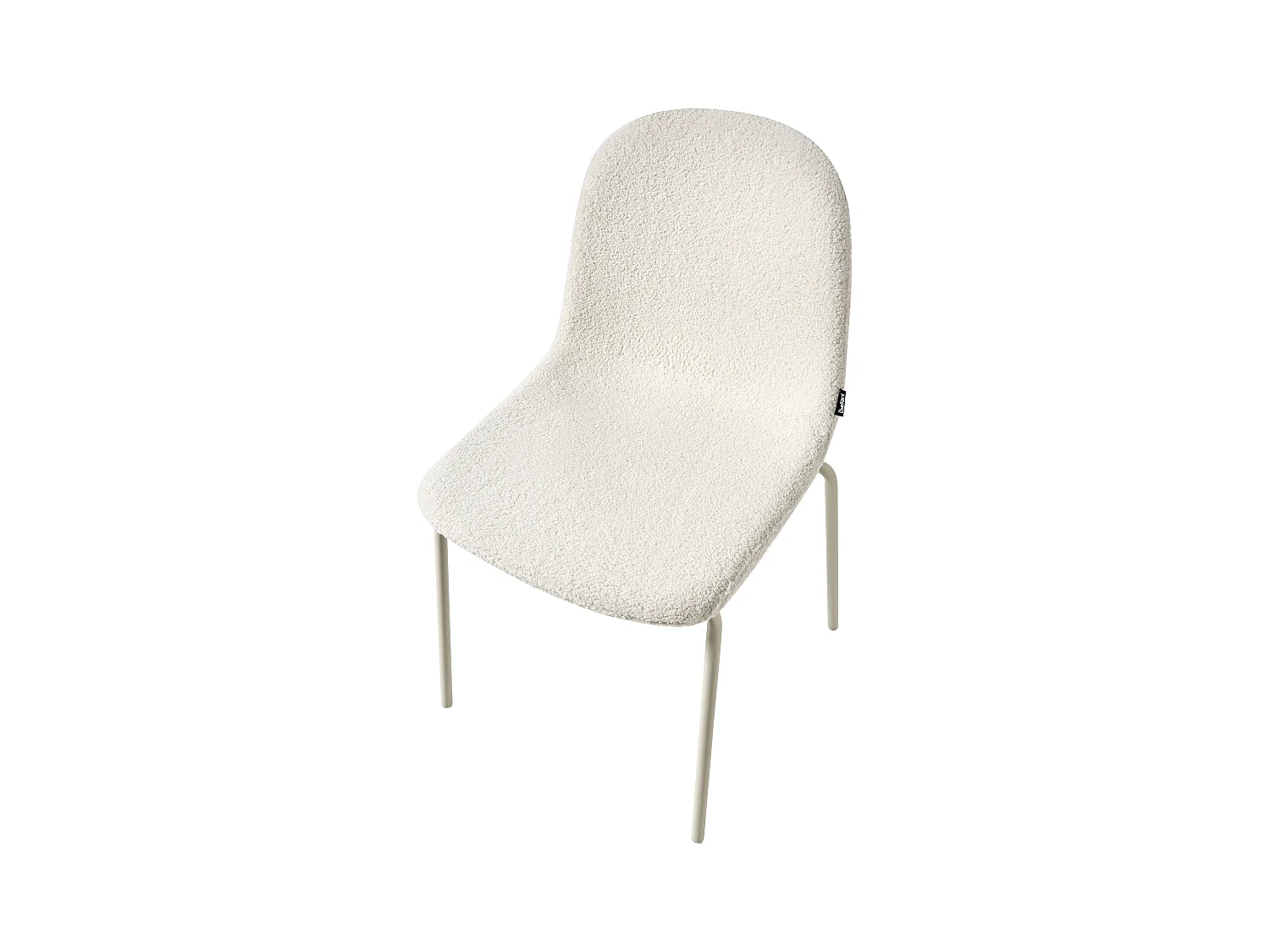 Lot de 2 chaises de conférence LOMA Bouclé Blanc cassé