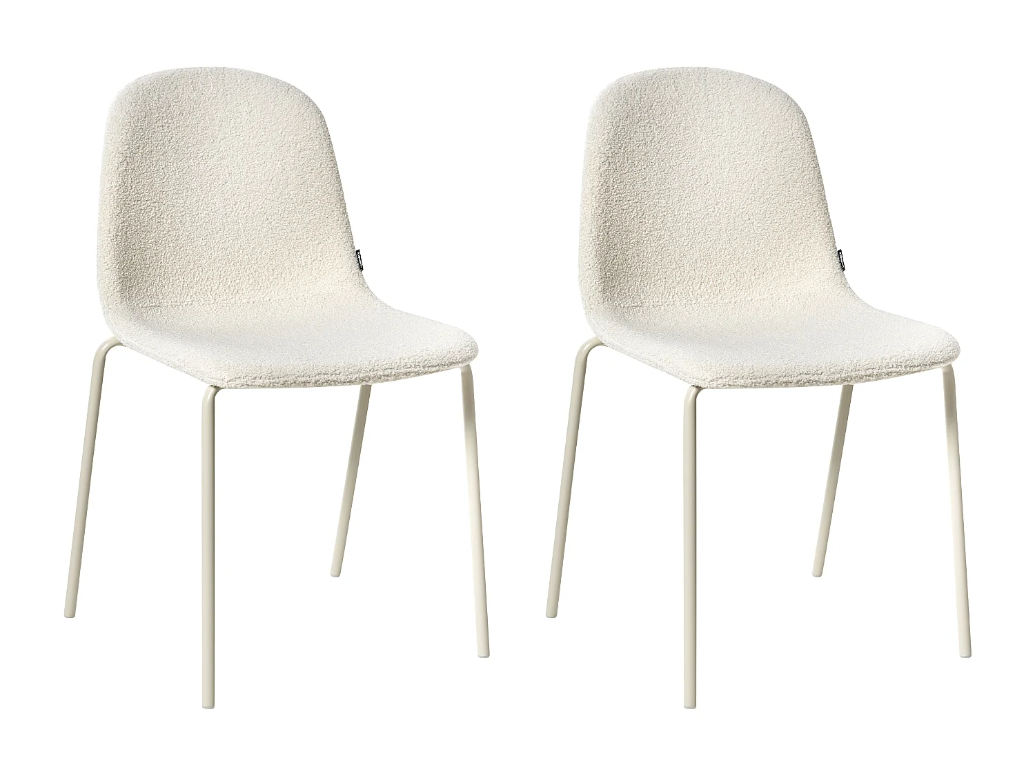 Lot de 2 chaises de conférence LOMA Bouclé Blanc cassé
