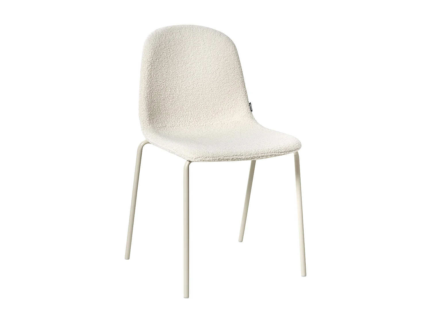 Lot de 2 chaises de conférence LOMA Bouclé Blanc cassé