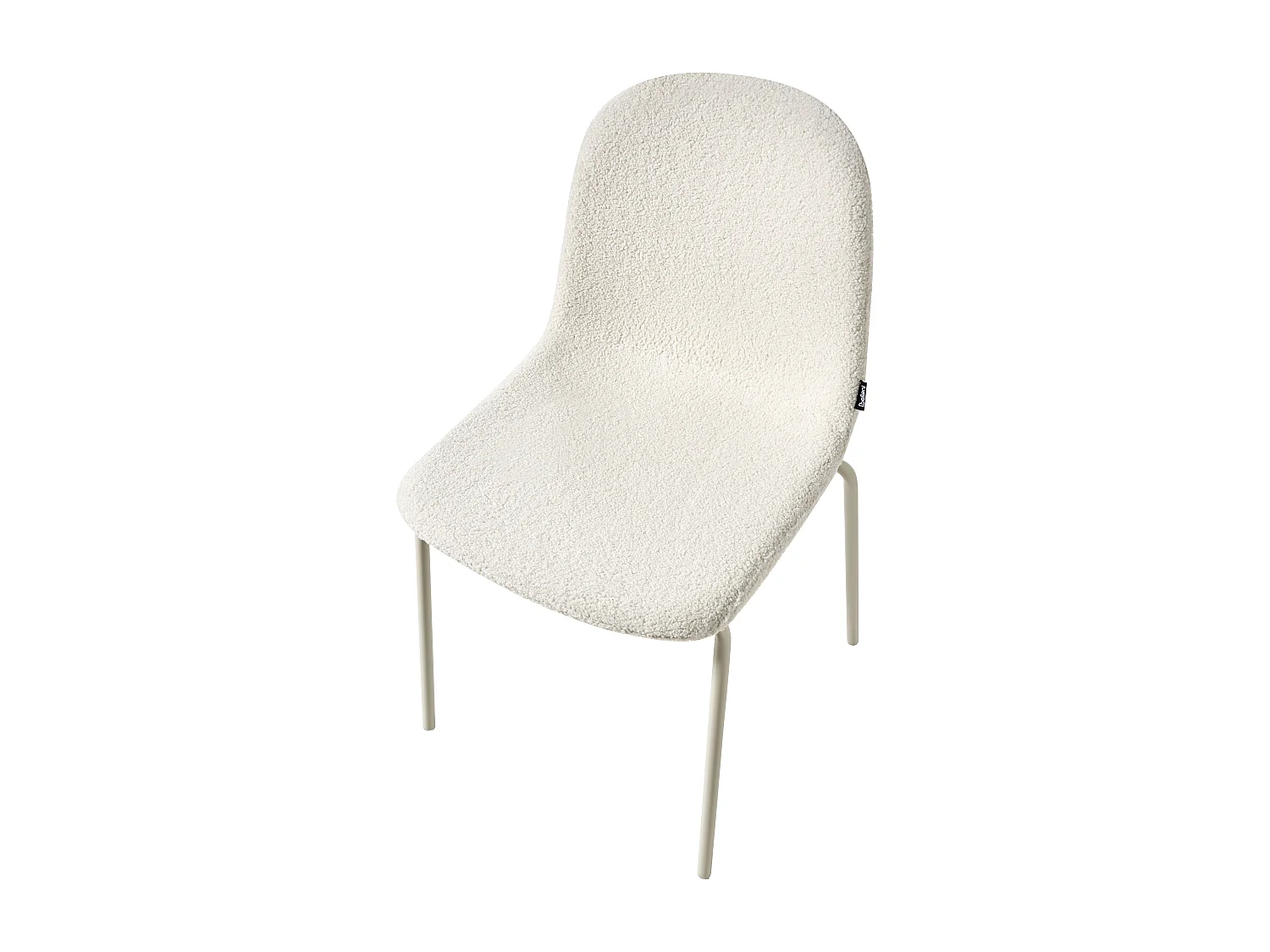 Lot de 2 chaises de conférence LOMA Bouclé Blanc cassé