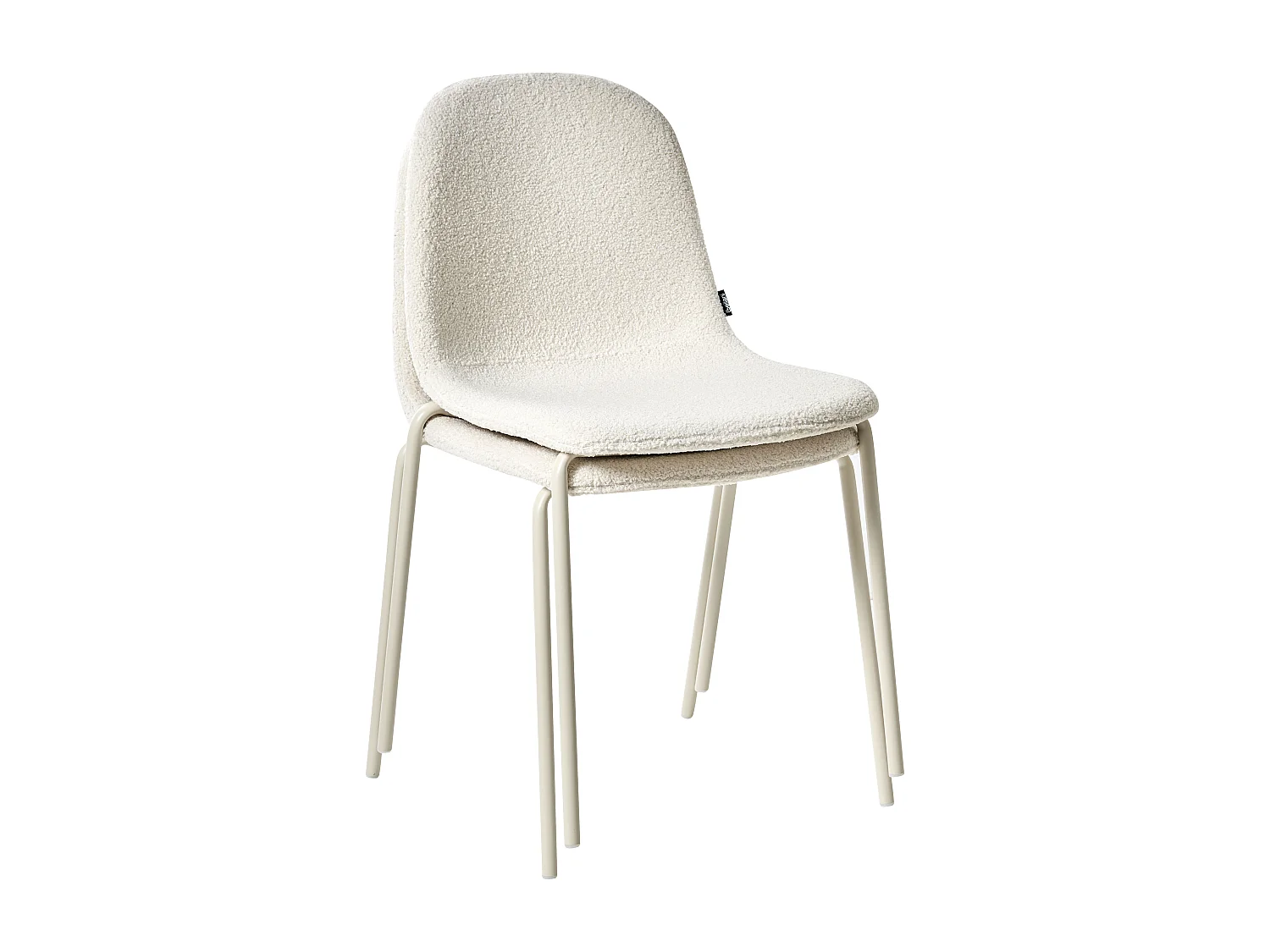 Lot de 2 chaises de conférence LOMA Bouclé Blanc cassé
