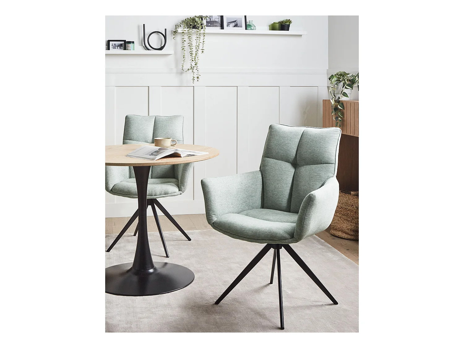 Chaise de salle à manger CORBIE Tissu Vert menthe