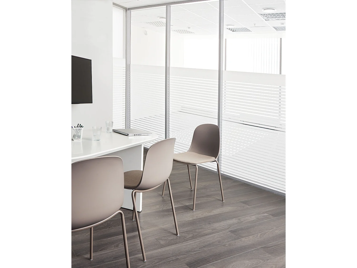 Lot de 2 chaises de conférence DORR Taupe