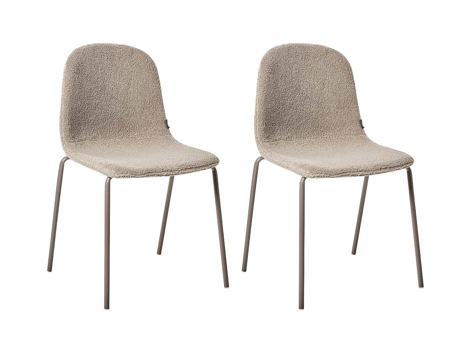 Lot de 2 chaises de conférence LOMA Bouclé Taupe