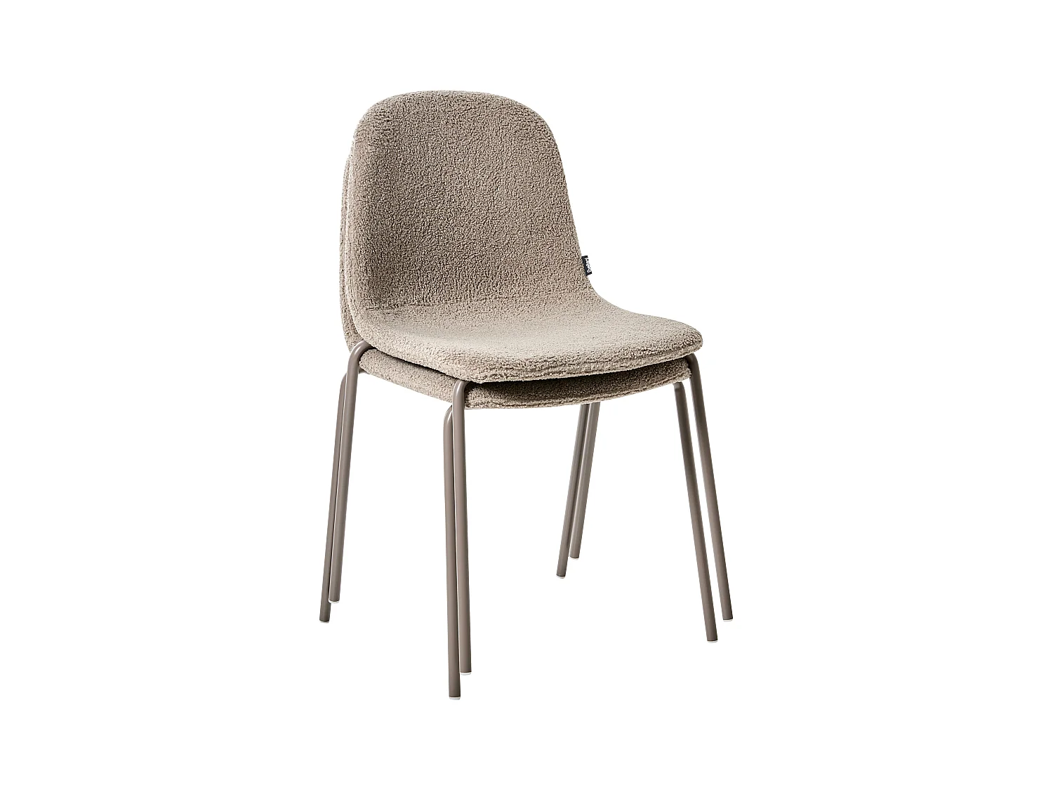 Lot de 2 chaises de conférence LOMA Bouclé Taupe