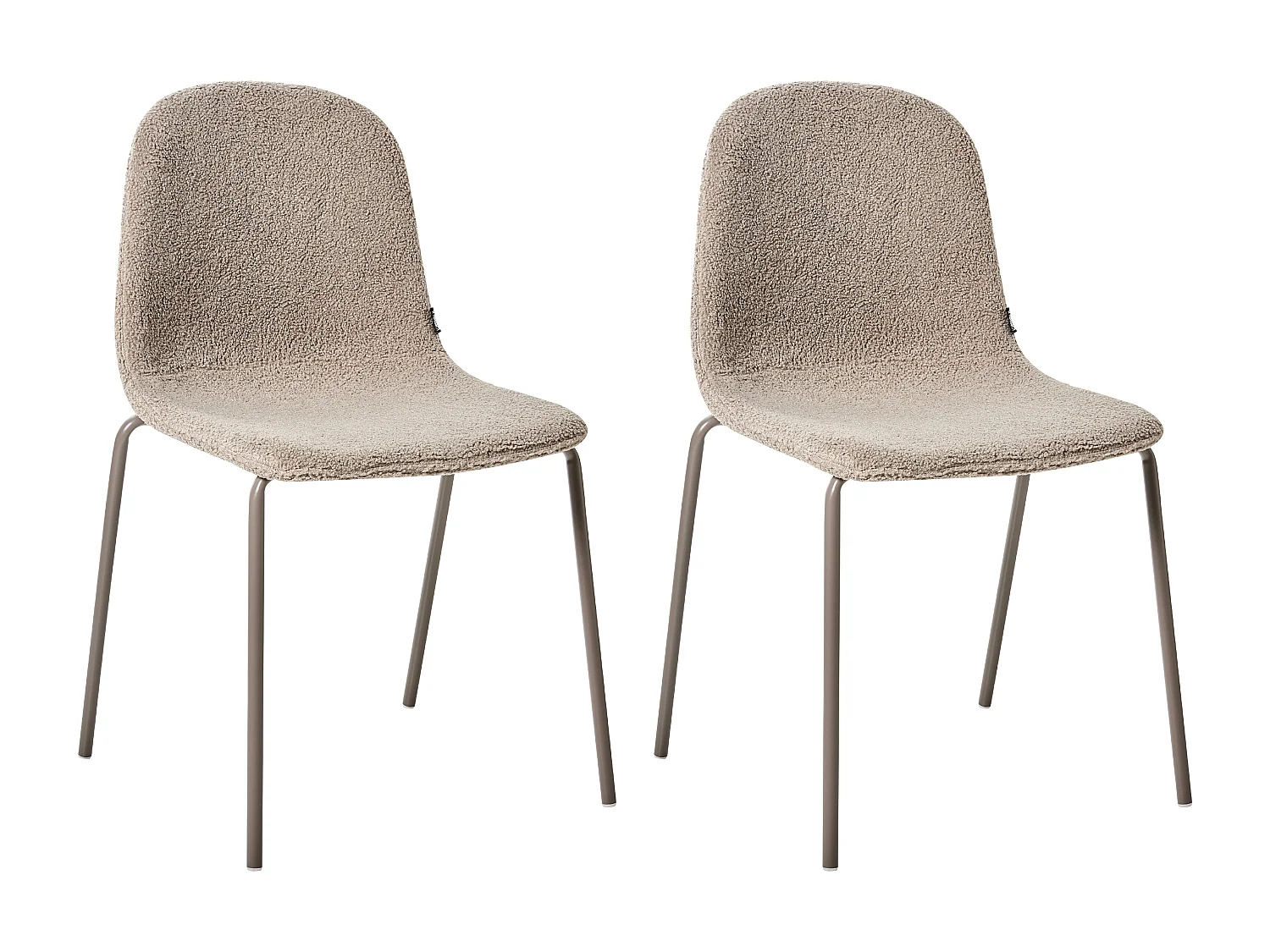 Lot de 2 chaises de conférence LOMA Bouclé Taupe
