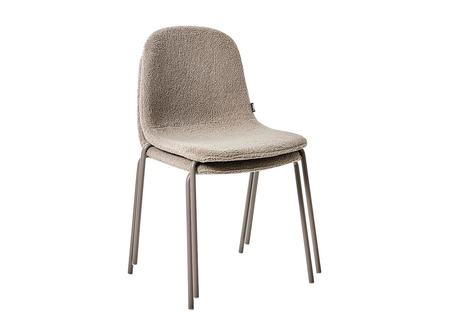 Set of 2 Conference Chairs LOMA Boucle Taupe