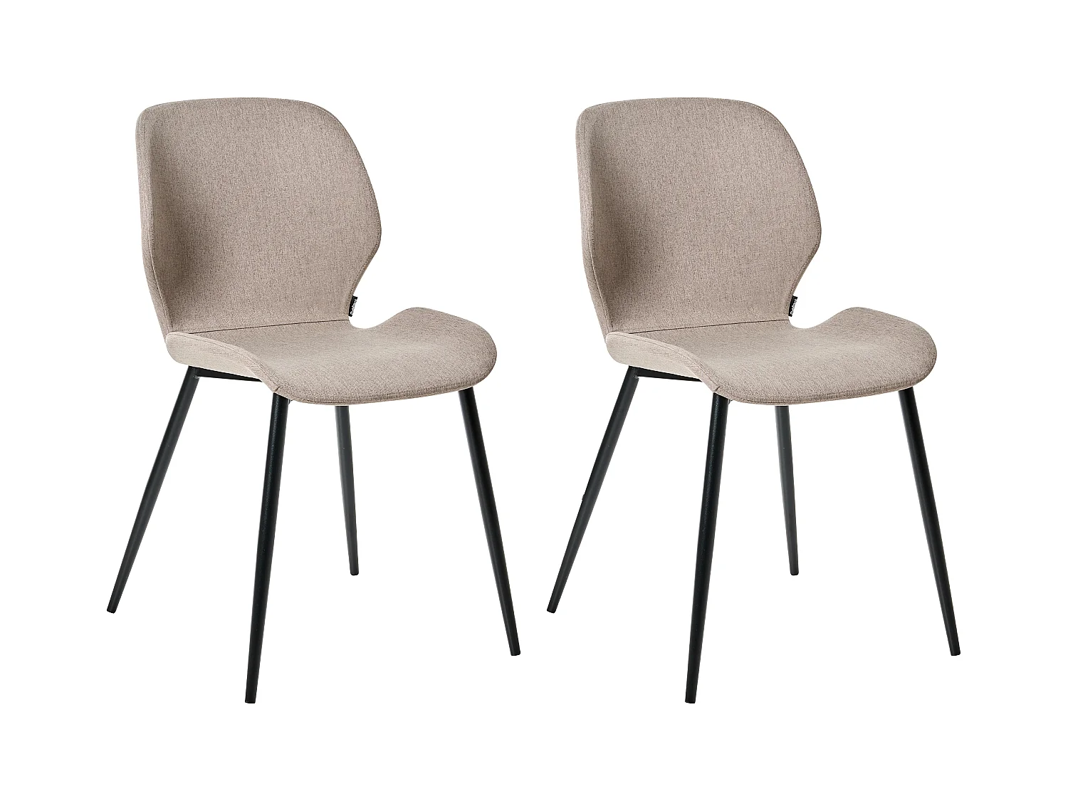 Lot de 2 chaises de conférence HOLLAND Tissu Taupe