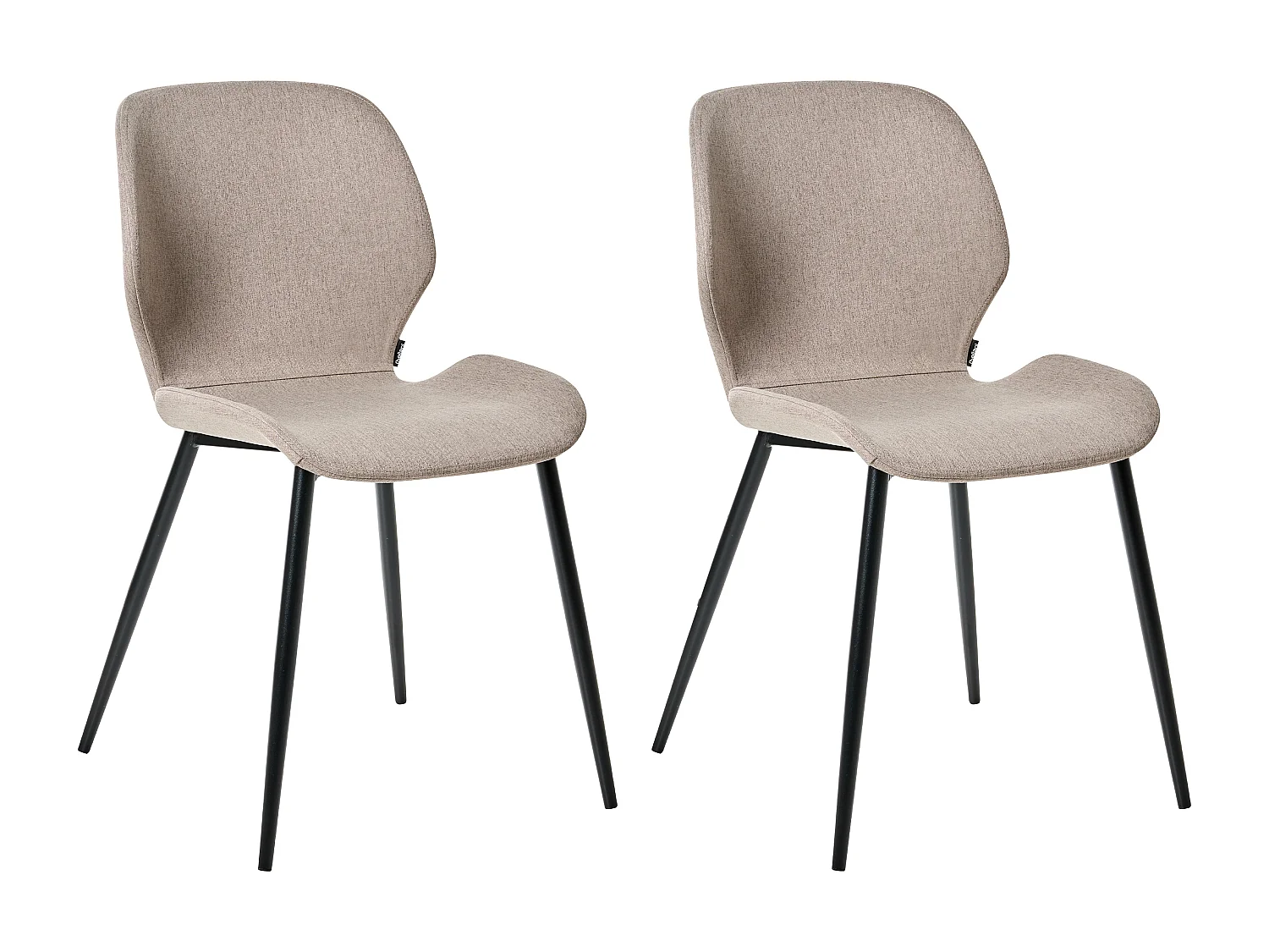 Lot de 2 chaises de conférence HOLLAND Tissu Taupe