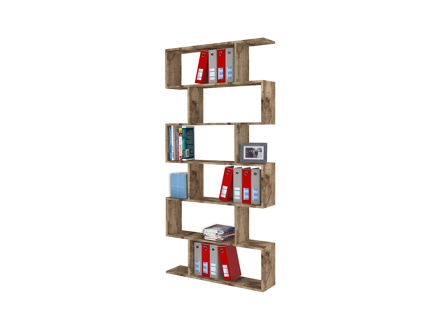 Libreria Calli L 80 x P 24.6 x H 192 cm acero pereira, portata per ripiano 5 kg