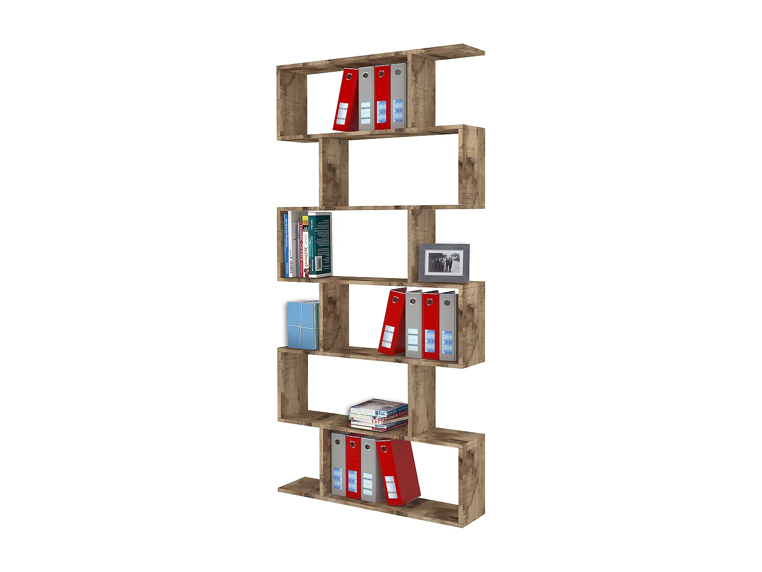 Librería de columna 6 estantes vertical oficina casa diseño moderno Calli Acero