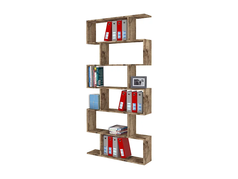 Librería de columna 6 estantes vertical oficina casa diseño moderno Calli Acero