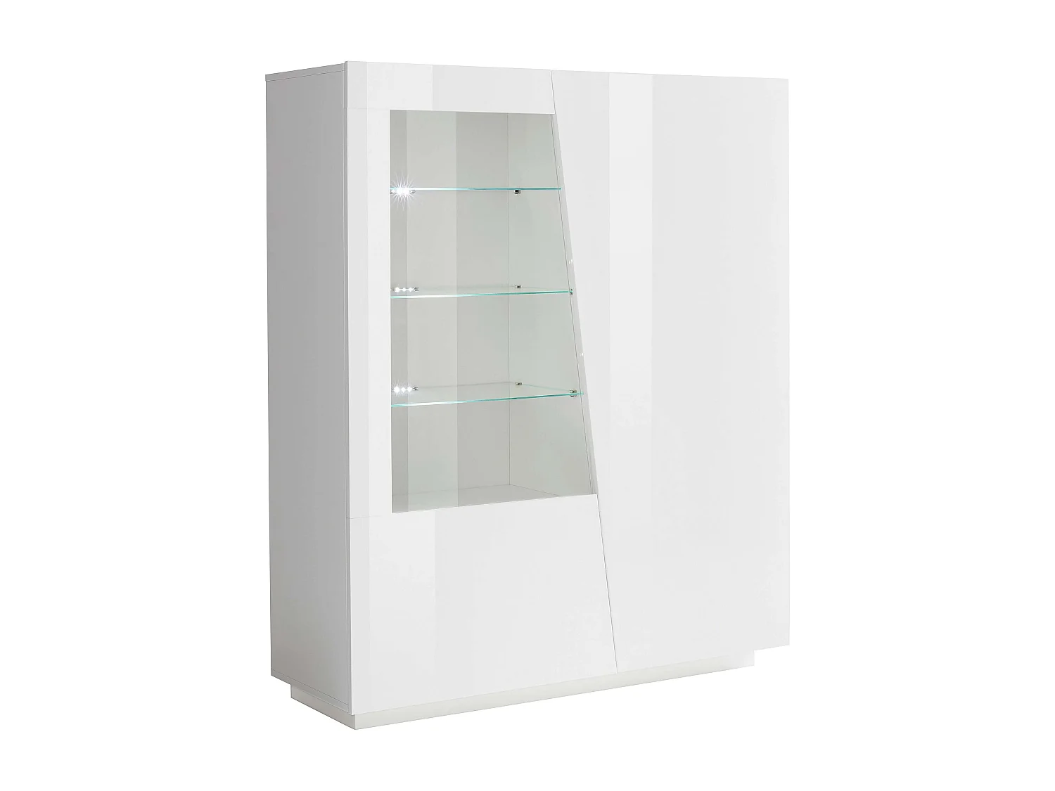Bibliothèque armoire vitrine moderne Design Blanc Vega Bias