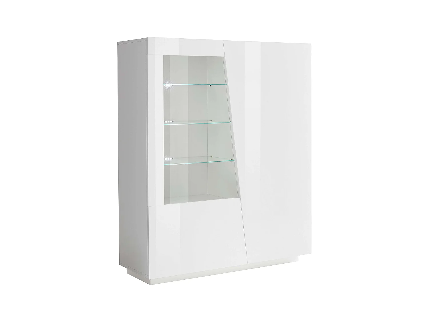 Vitrina librería para salón diseño blanco brillante Vega Bias