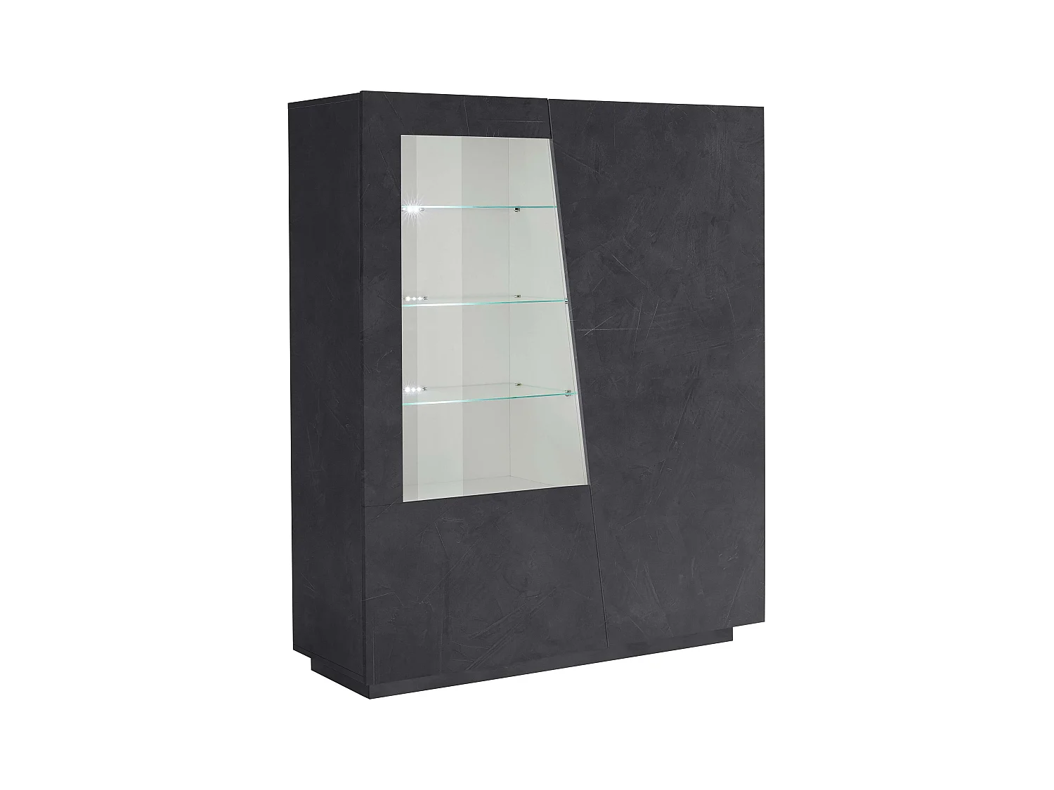 Mobile Vetrina VEGA L 120 x H 146 x P 43 cm grigio ardesia