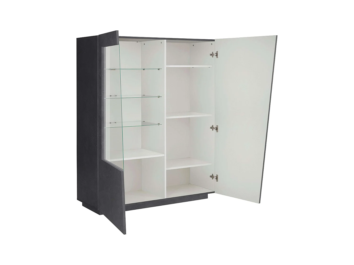 Mobile Vetrina VEGA L 120 x H 146 x P 43 cm grigio ardesia