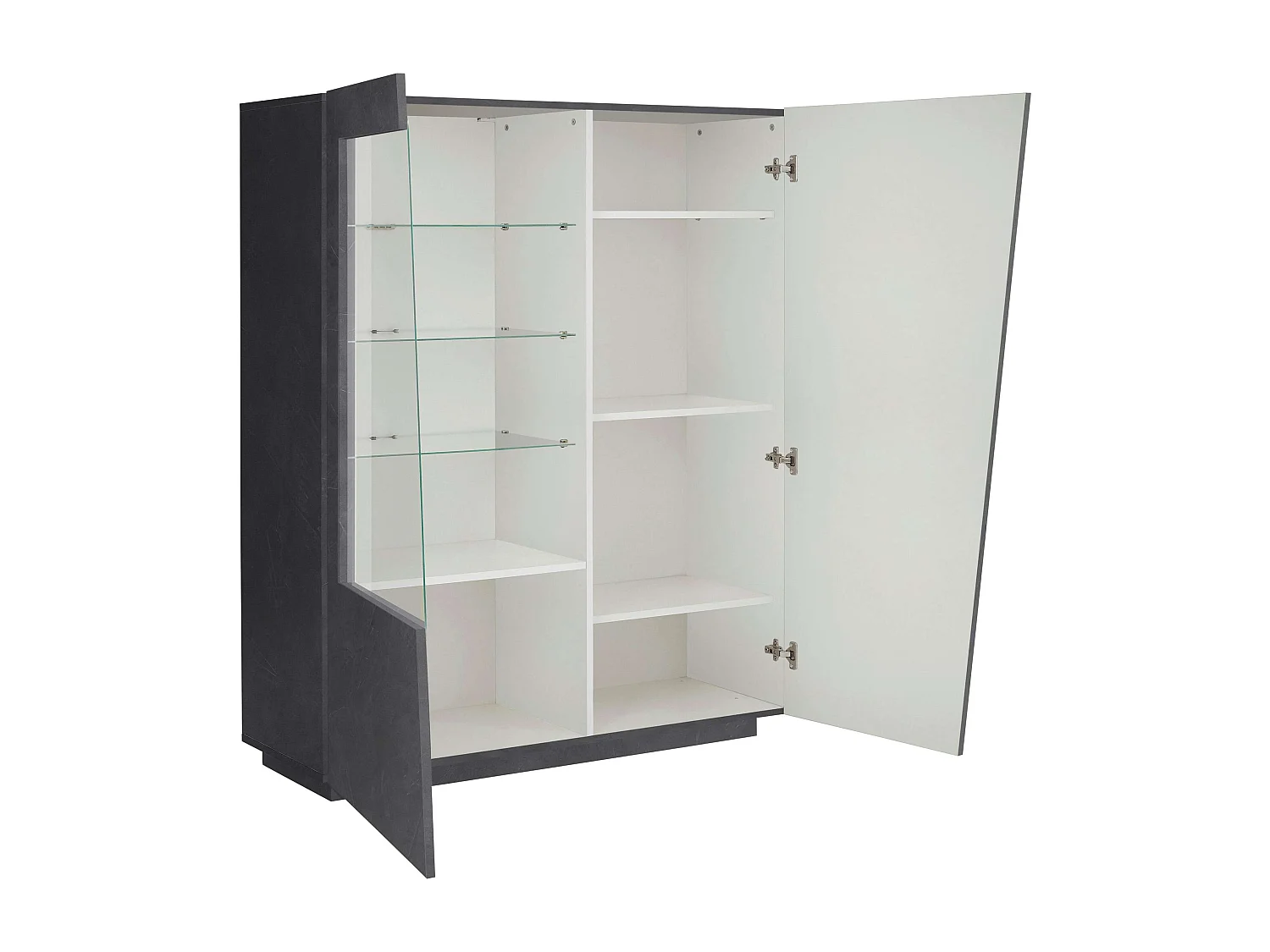 Bibliothèque armoire Vitrine 120x43cm Design Ardoise Vega Bias