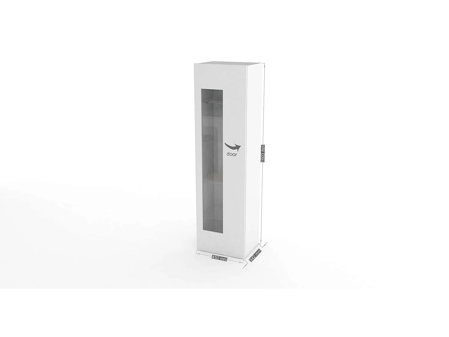 Vitrina salón blanco lacado brillante con 4 estantes de cristal Daiquiri