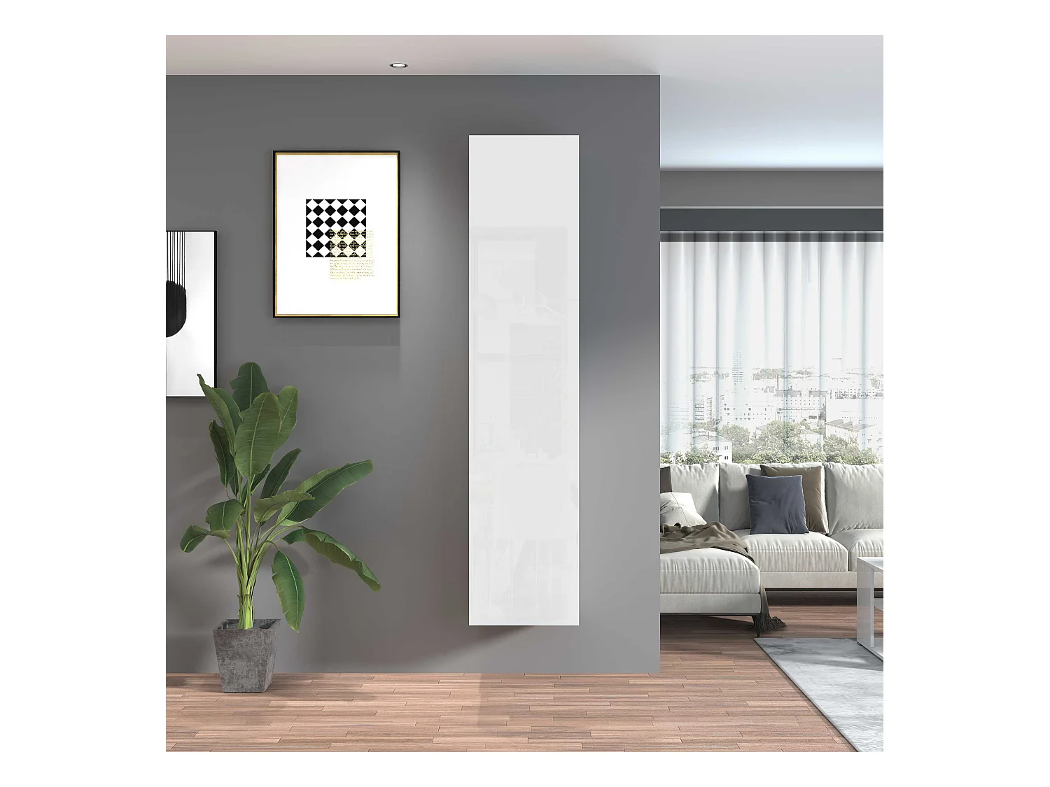 Columna armario diseño mueble vestíbulo 5 compartimentos brillante Joy Wardrobe