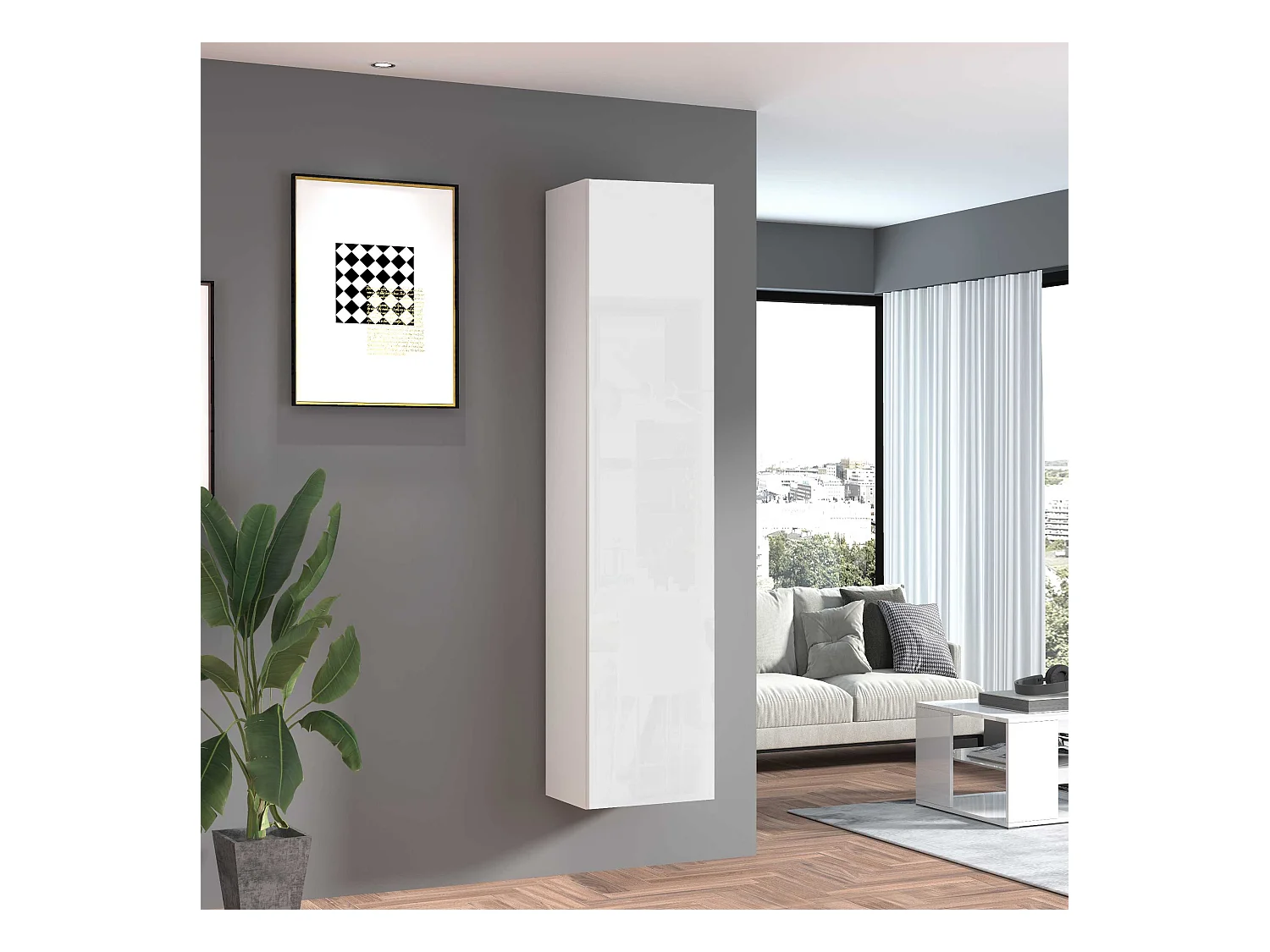 Columna armario diseño mueble vestíbulo 5 compartimentos brillante Joy Wardrobe
