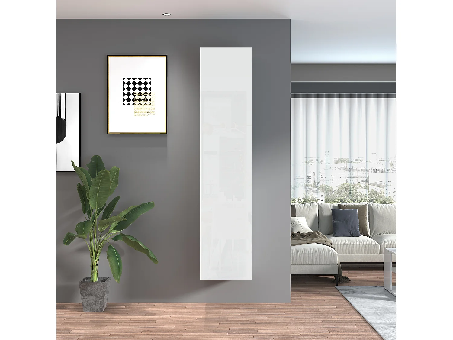 Design-Garderobenschrank für den Eingangsbereich mit 5 Fächern in Hochglanz Weiß Joy Wardrobe