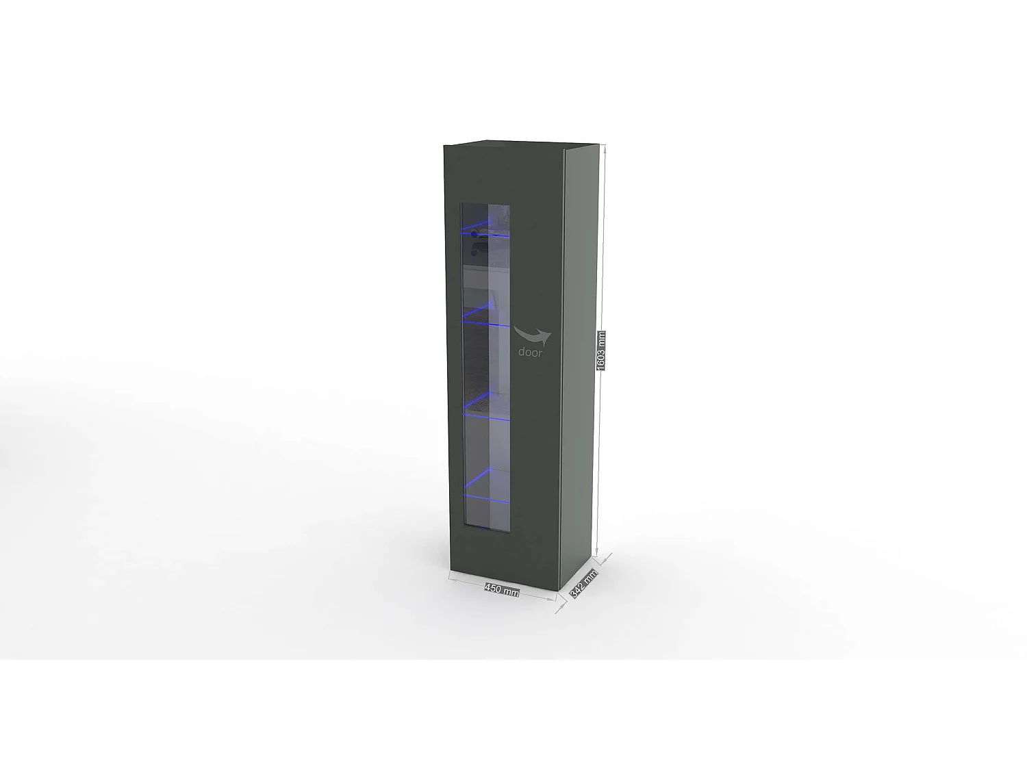 Meuble de salon et bureau moderne brillant 4 étagères Daiquiri