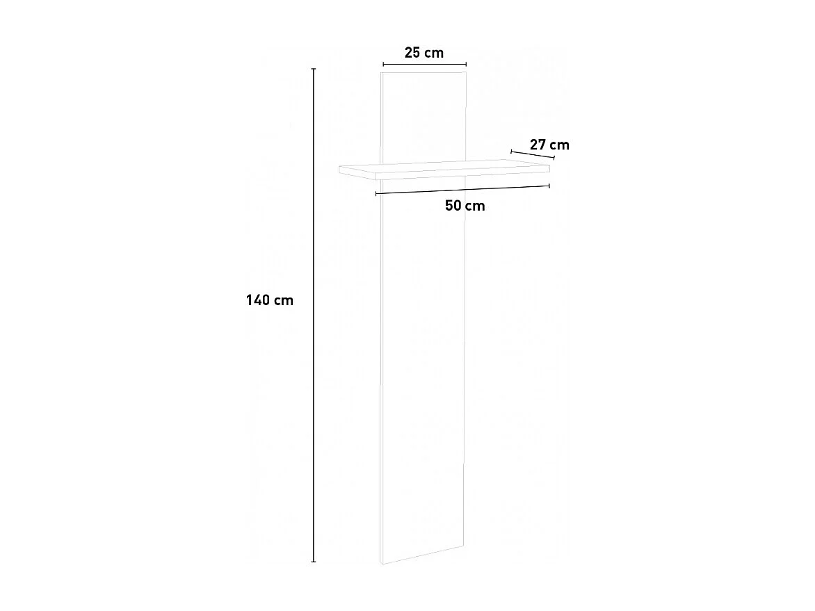 Mobile ingresso MAGIC L 50 x H 140 x P 27 cm grigio