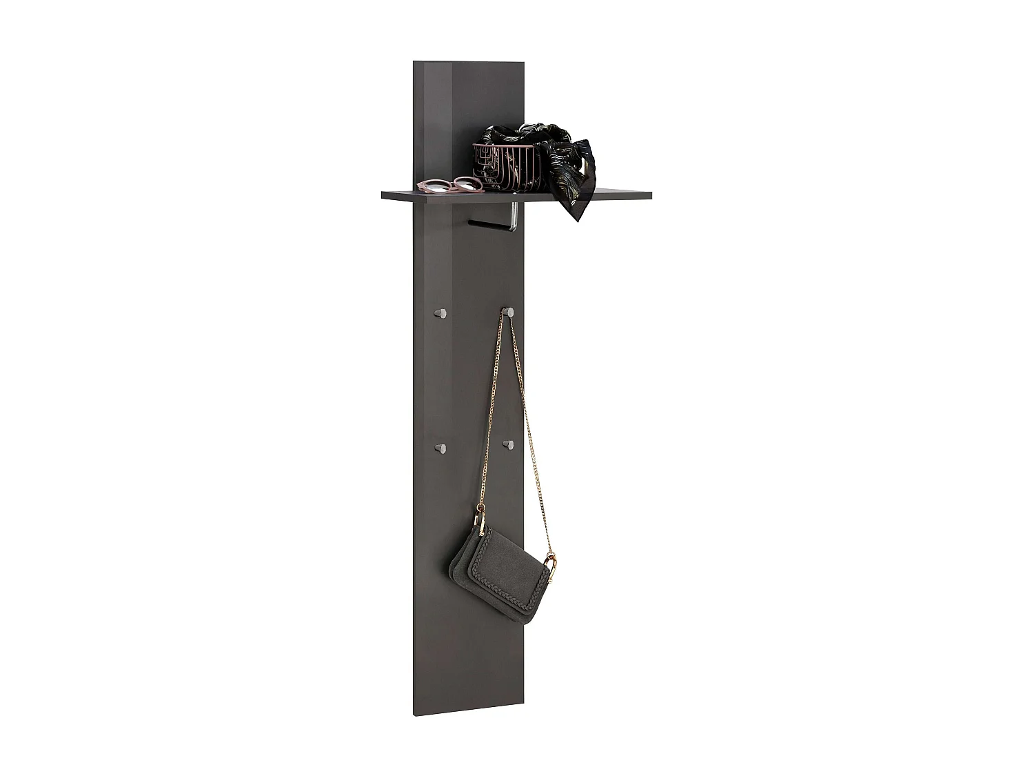 Moderne Wandgarderobe mit 4 Haken und Ablage für den Eingangsbereich Magic Jako Ardesia